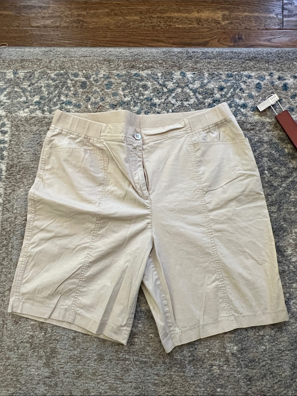 Chico's Light Beige Stretch Bermuda Shorts